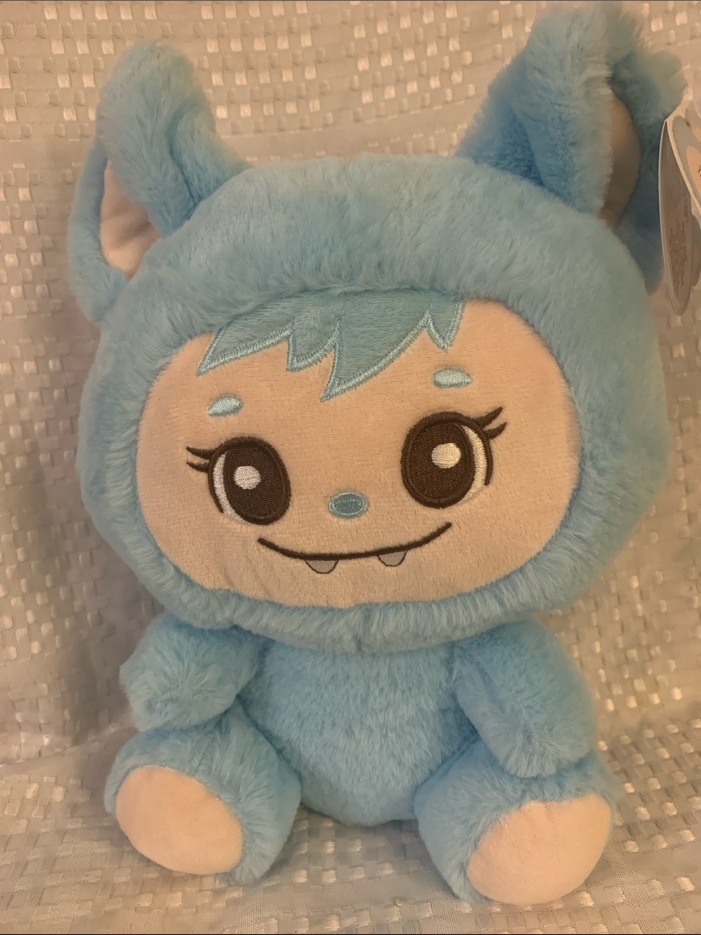 LaBabies character Gigi, blue plush, 10 inches tall. NWT